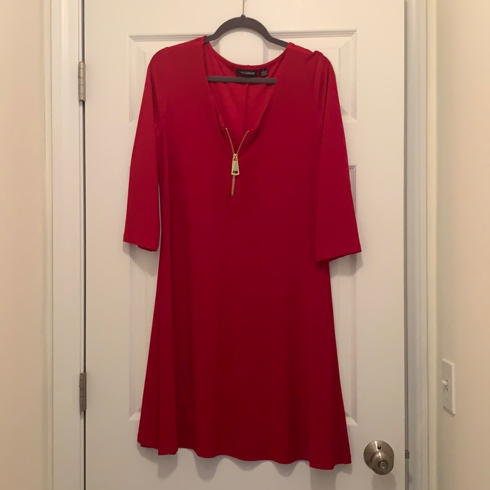 Red long sleeve dress